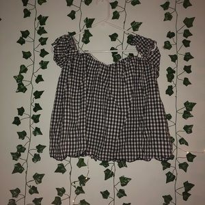 NWOT gingham off the shoulder top